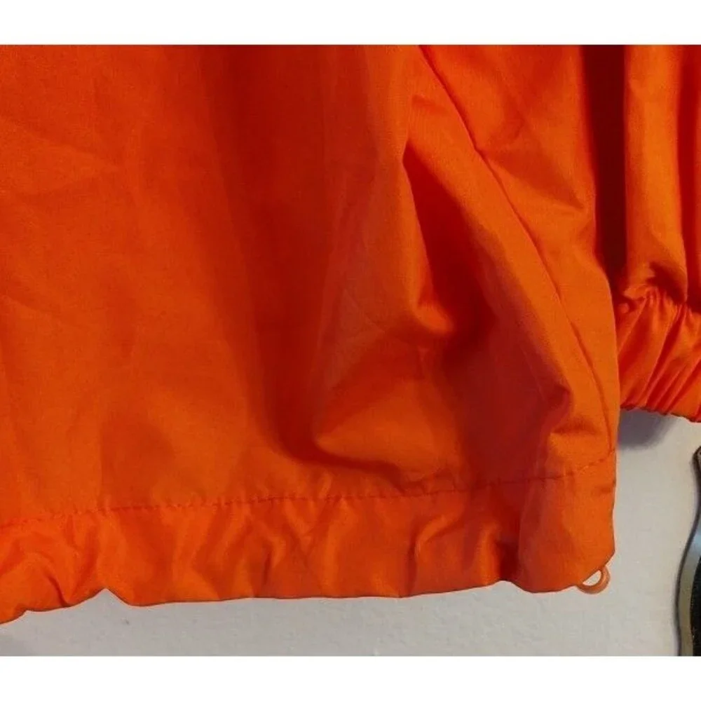 Men's Turfer Sport 1/2 Zip Hooded Orange Windbreaker Size XS See discription